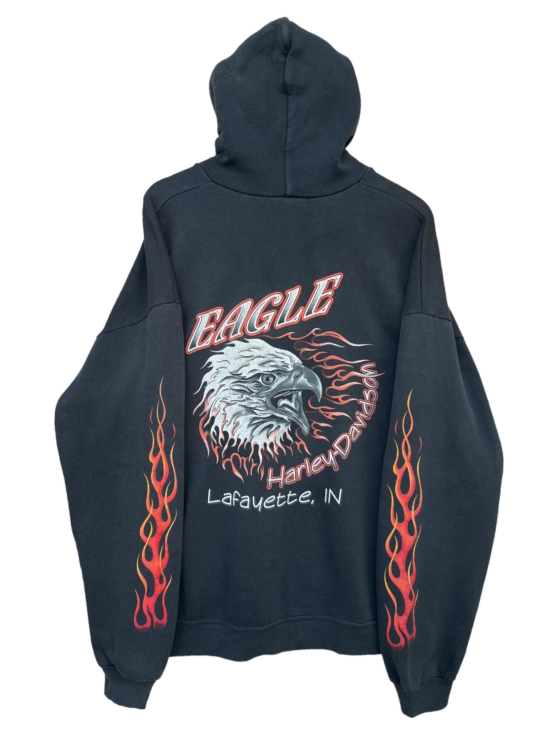 90s Harley-Davidson フレイム ファイヤー イーグルパーカー Vintage 90s Harley Davidson Flame Hoodie Vintage Harley