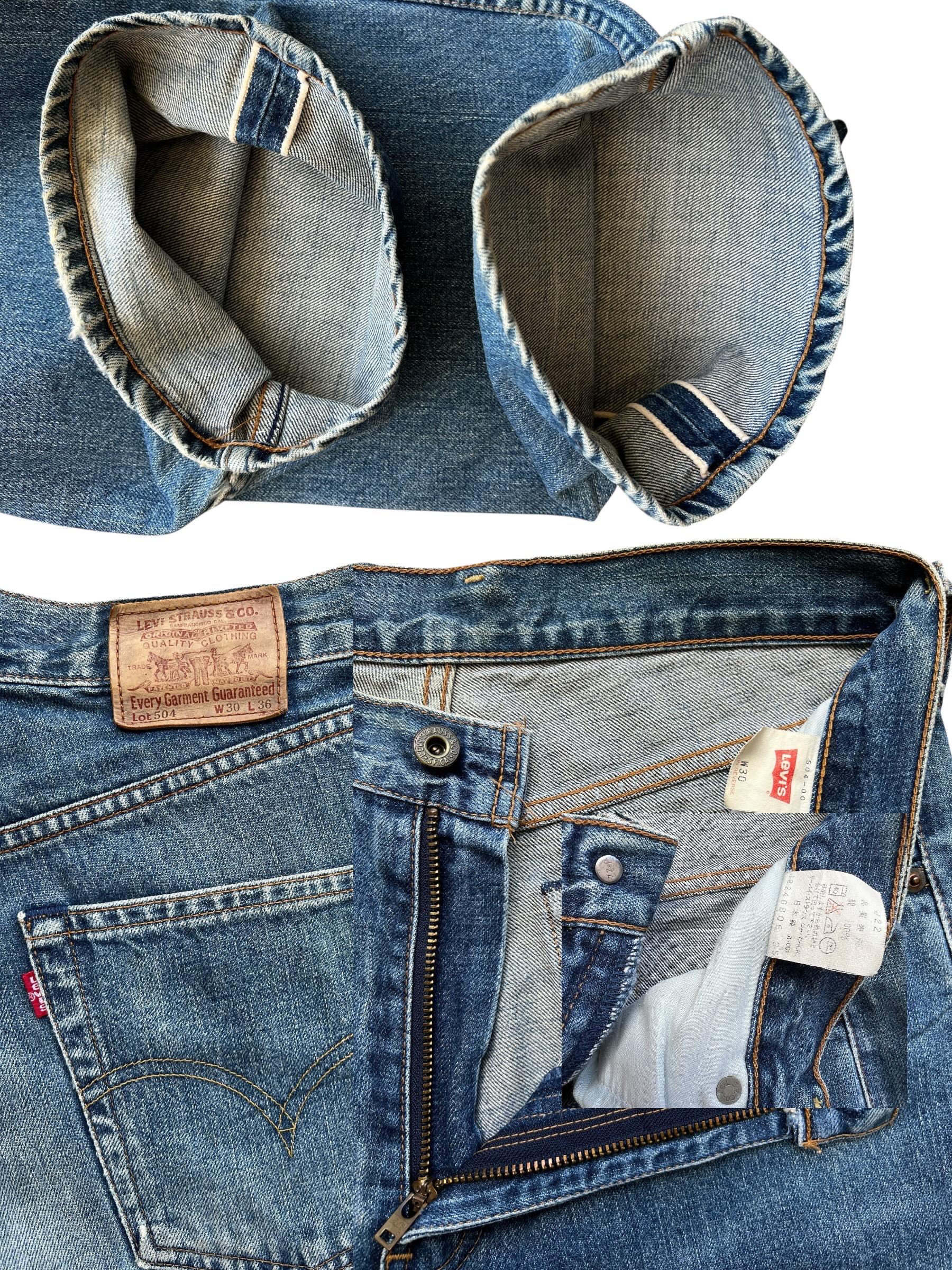 W30 Vintage 90s Levi's 504 Wide Selvedge Denim Jeans Levis