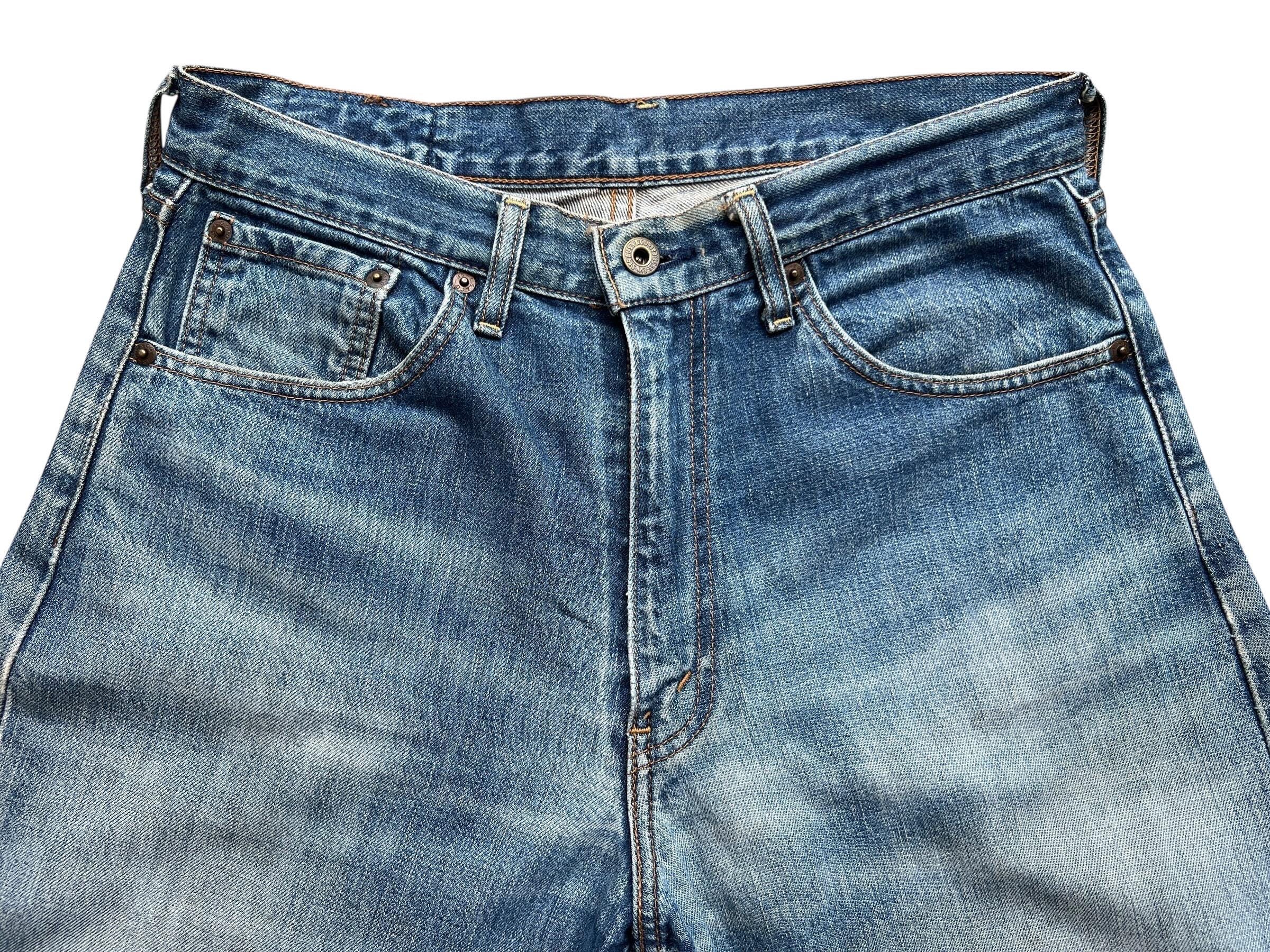 90s LEVI’S 504 selvedge wide jeans W31 Vintage 90s Levi's 504 Wide Selvedge Denim Jeans Levis Mudwash