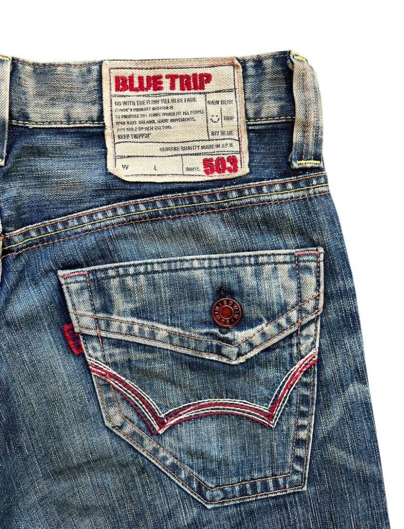 Vintage Edwin 503 Blue Trip Japan Flare Denim Jeans Edwin Bootcut