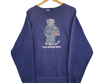 Vintage 90s Polo Bear Ralph Lauren Knit Sweater Medium Polo Bear