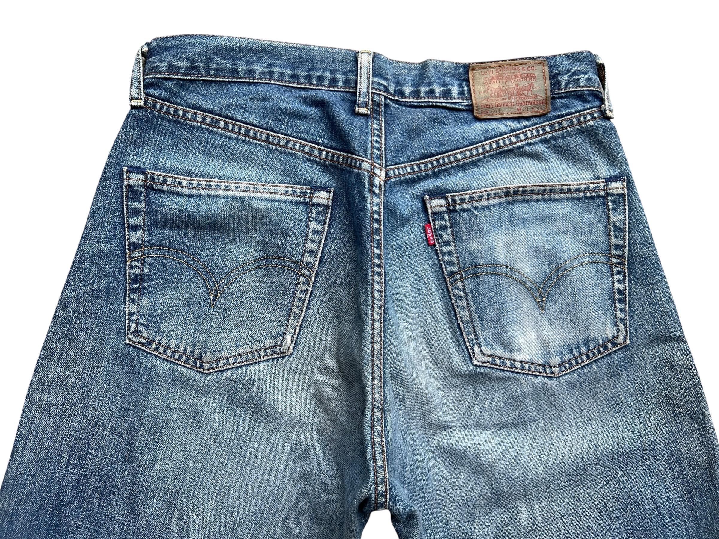 90s LEVI’S 504 selvedge wide jeans W31 Vintage 90s Levi's 504 Wide Selvedge Denim Jeans Levis Mudwash
