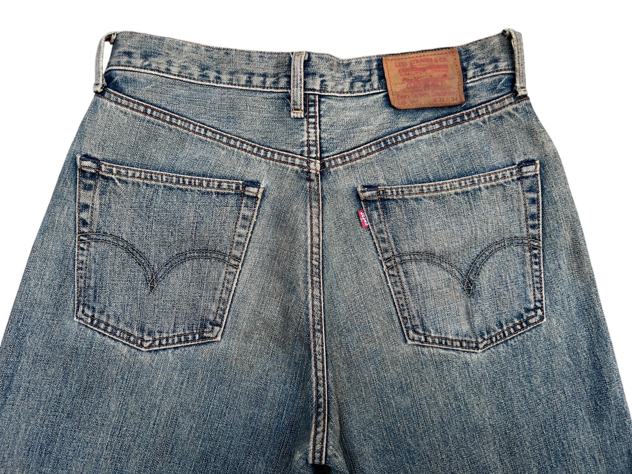 90s LEVI’S 504 selvedge wide jeans W32 W32 Vintage 90s Levi's 504 Wide Baggy Denim Jeans Levis Mudwash