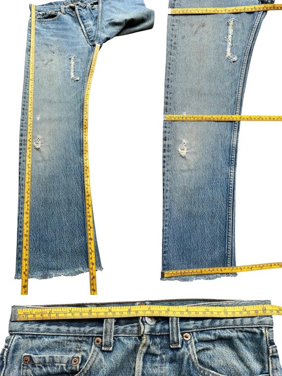 W27 Vintage 80s Levi's 501 Distressed Stone Wash Denim Jeans