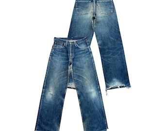 W32 Vintage 90s Levi's 504 Wide Baggy Denim Jeans Levis Mudwash Distressed  Jeans Levis Japan Sandwash Jeans Wide Denim Jeans 30x30