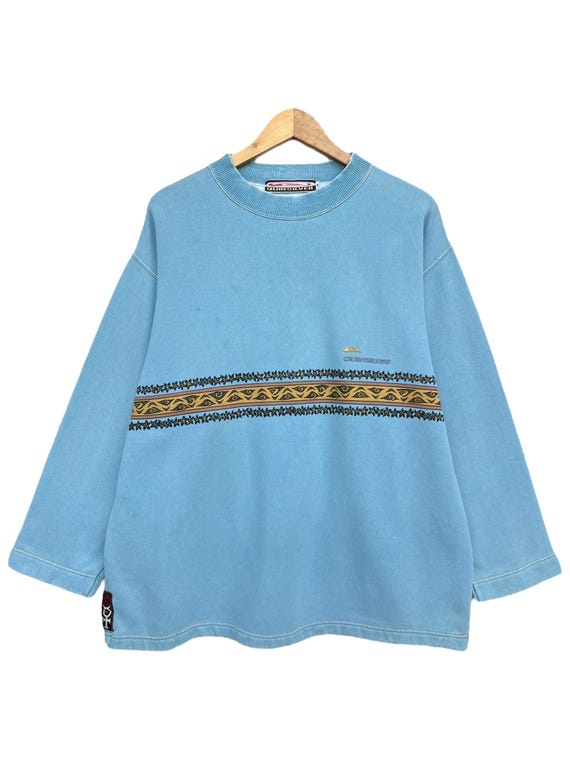 Vintage 90s Quiksilver Baggy Sunfaded Sweatshirt Quiksilver Sweater Quiksilver Baby Blue Sweatshirt Vintage Quiksilver Floral Sweater Size L Etsy UK