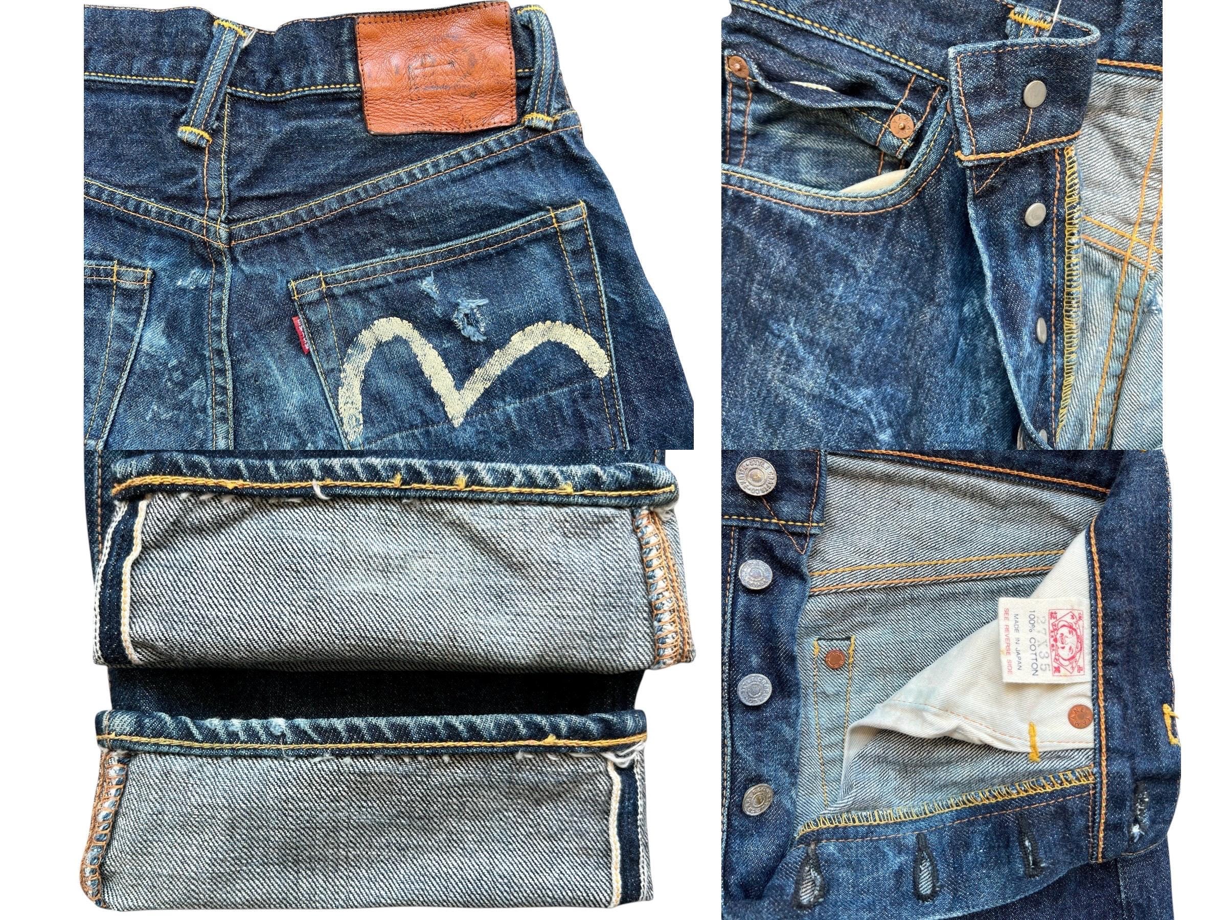 W28 Vintage 90s Evisu Japan Selvedge Denim Jeans No.2 Evisu