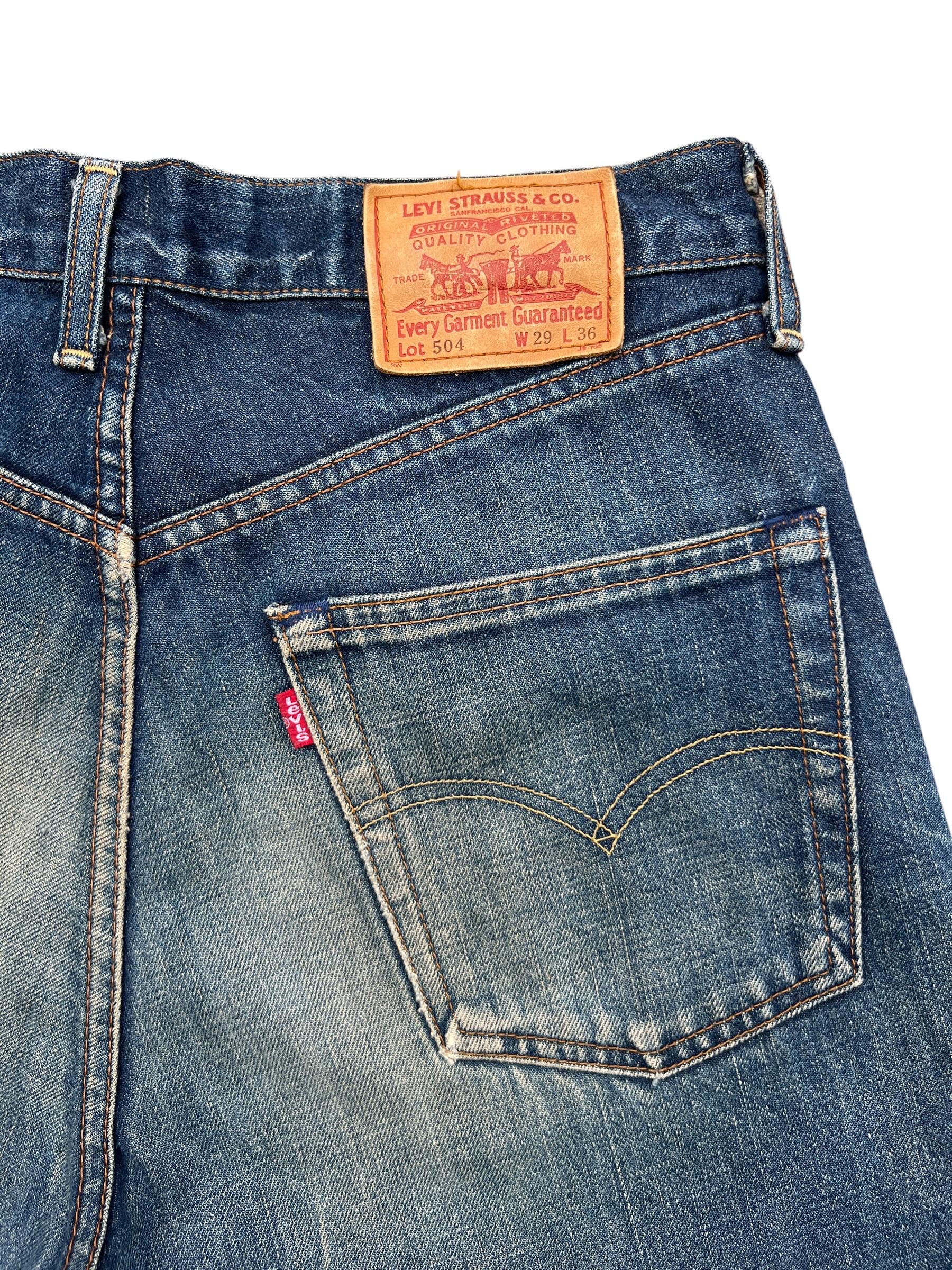 W32 Vintage 90s Levi's 504 Wide Baggy Denim Jeans Levis Mudwash