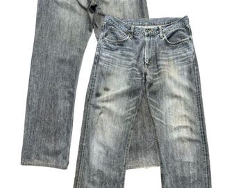Vintage Edwin 505ZX Japan Selvedge Denim Jeans Black Distressed Selvedge Jeans Edwin Mudwash Jeans Edwin Selvedge Wide Denim Jeans 36x31