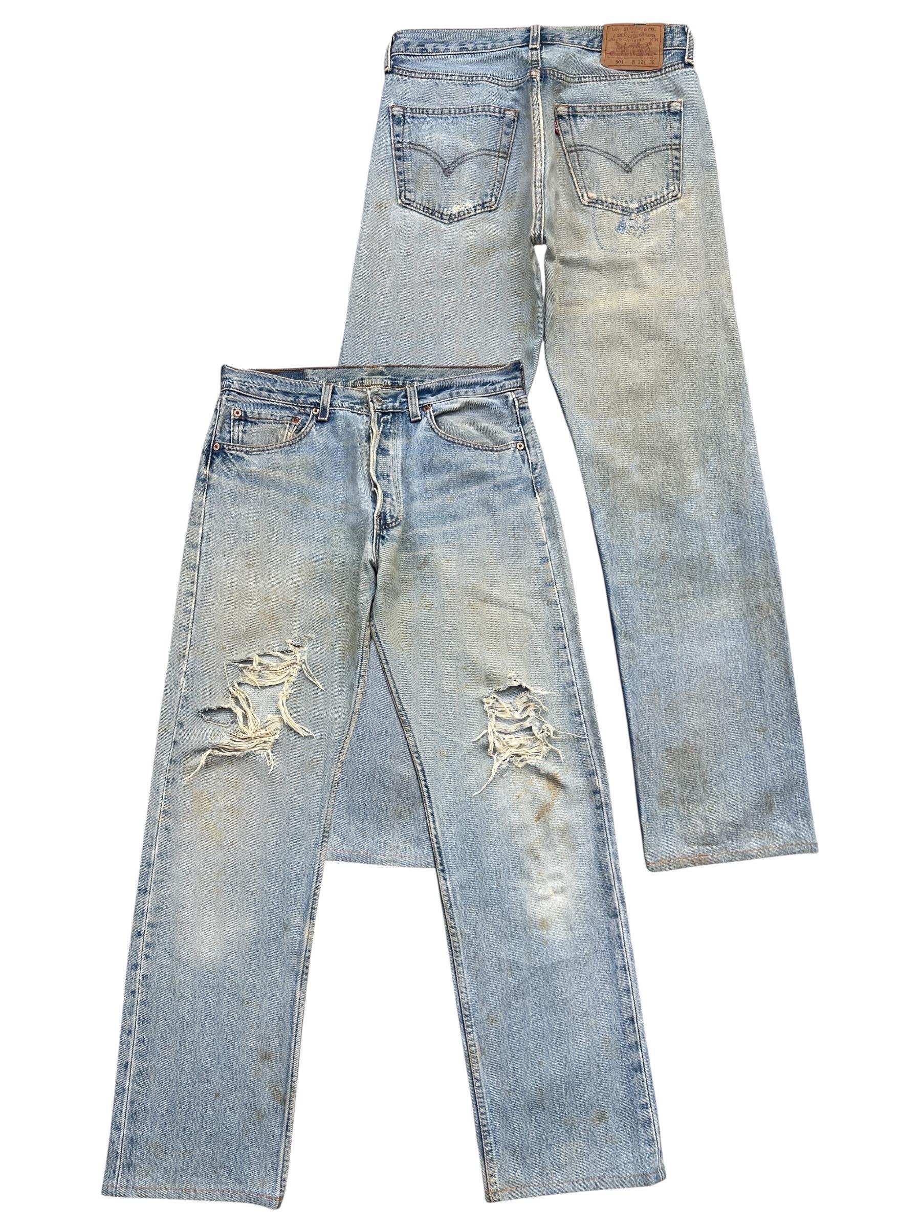Vintage 90s Levi's 501 Distressed Denim Jeans Vintage Levis 501
