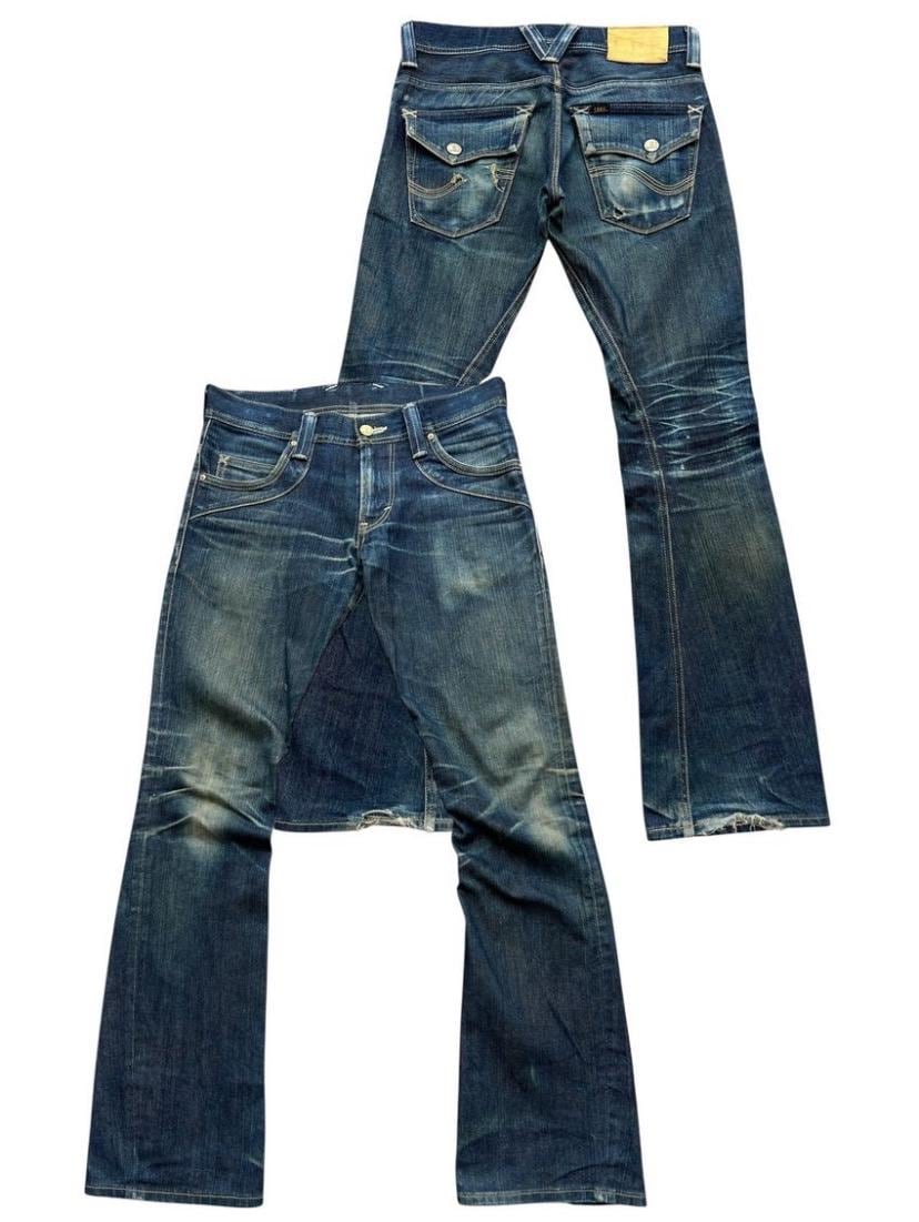 Vintage Lee Rider Lowrise Japan Flare Denim Jeans Lee Distressed