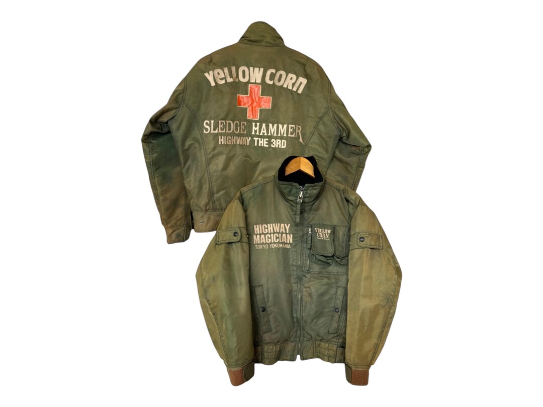 Vintage 90s Yellow Corn Sledge Hammer Sunfaded Distressed Racing