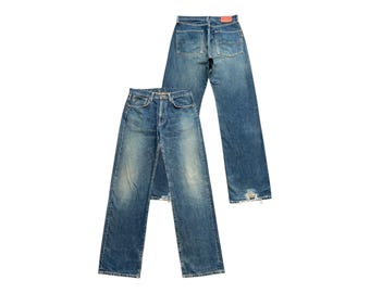 Vintage Edwin 505x Selvedge Jeans Faded Blue Jeans High Waist