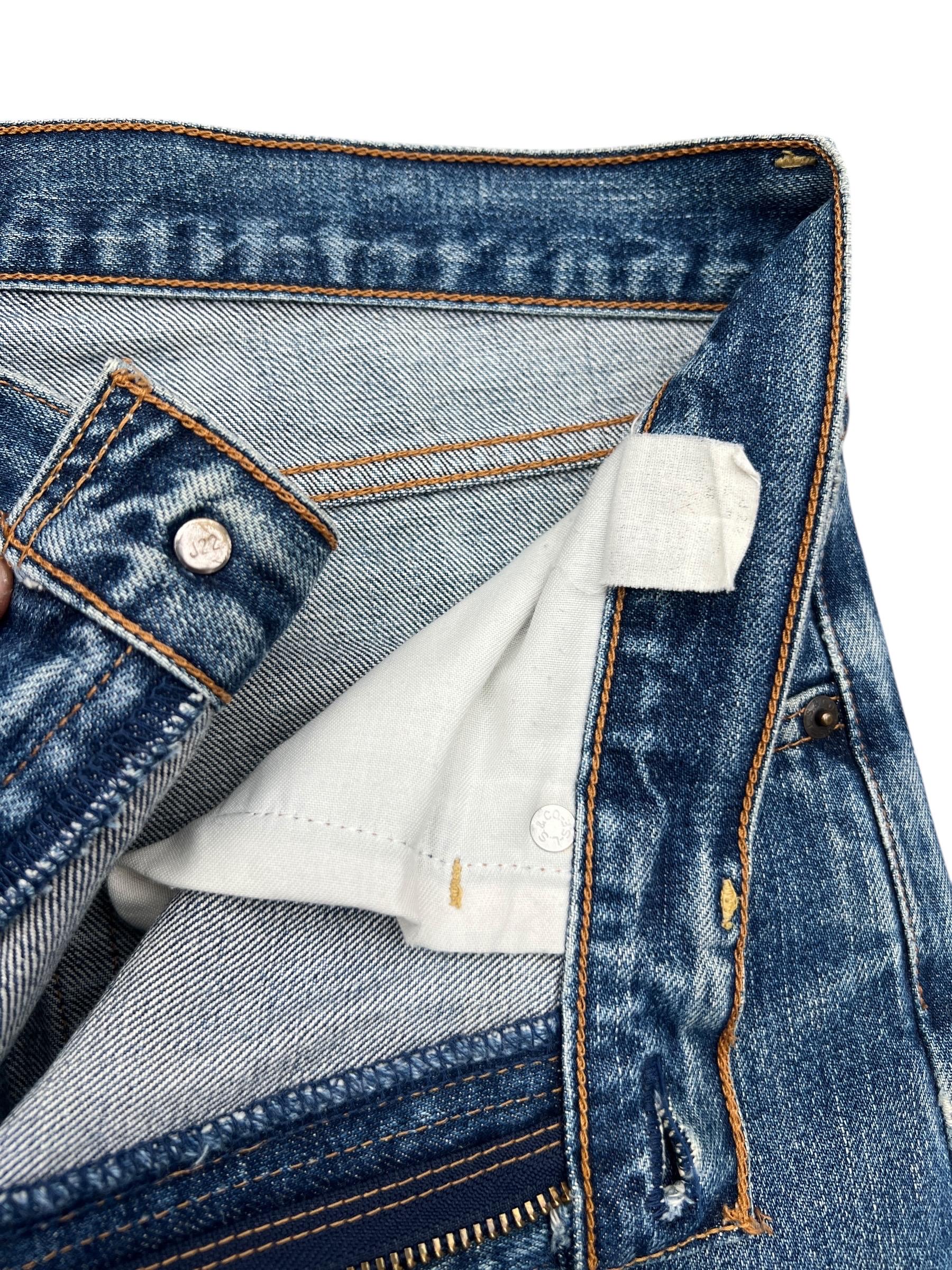 Vintage 90s Levi's 504 Wide Selvedge Denim Jeans Levis Stonewash