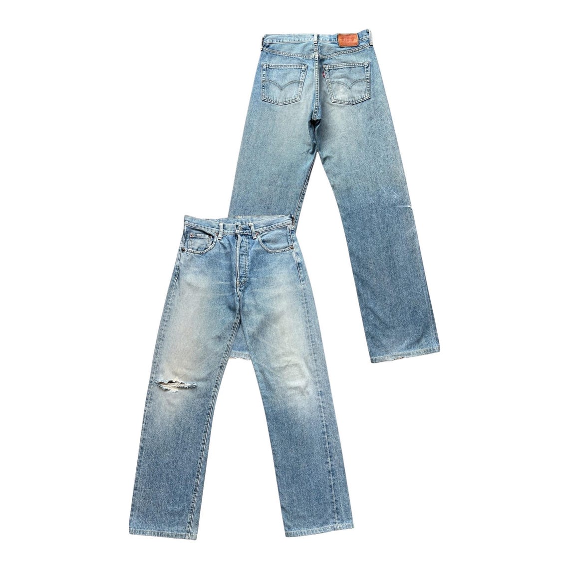 W31 Vintage 90s Levi's 503B Big E Selvedge Denim Jeans Levis Mudwash Faded Jeans Levis Distressed Jeans Vintage Levis Wide Denim Jeans 31x31, foto 1 di 5