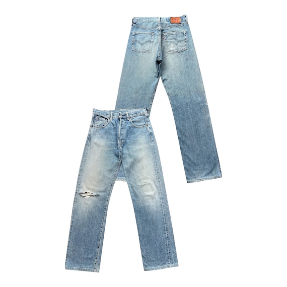 W31 Vintage 90s Levi's 503B Big E Selvedge Denim Jeans Levis Mudwash Faded Jeans Levis Distressed Jeans Vintage Levis Wide Denim Jeans 31x31