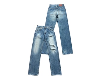 Vintage Edwin 505X Japan Selvedge Denim Jeans Edwin Distressed Selvedge Jeans Edwin Mudwash Jeans Edwin Selvedge Wide Denim Jeans 30x34 W30