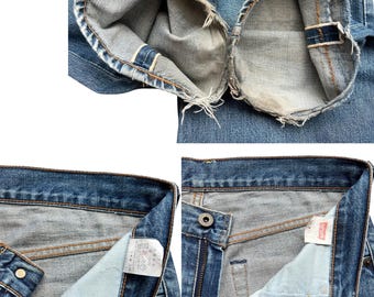 Vintage 90s Levi's 504 Wide Selvedge Denim Jeans Levis Mudwash