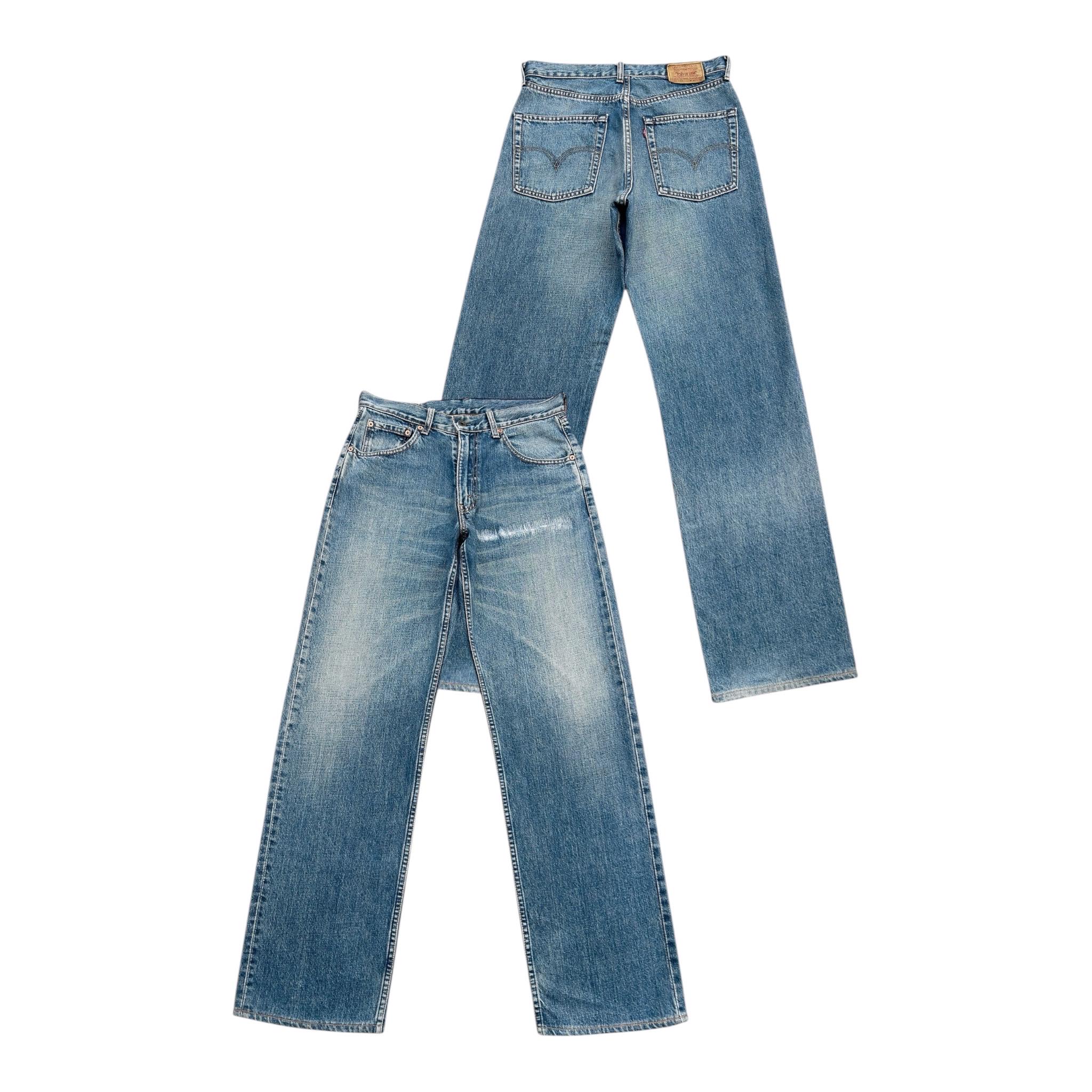 さ*な様 90s LEVI’S 504 baggy jeans denim pa W32 Vintage 90s Levi's 504 Wide Baggy Denim Jeans Levis Mudwash