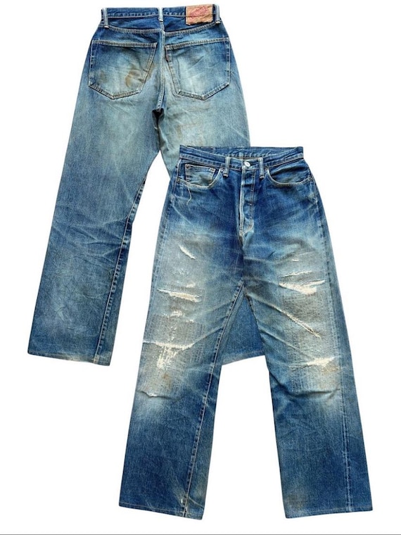 Vintage 90s Denime Orrizonti Japan Selvedge Baggy Denim Jeans
