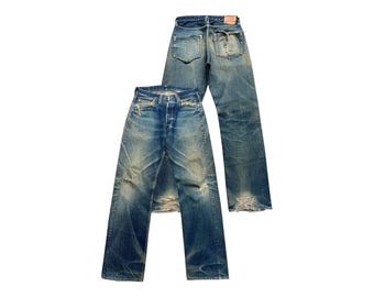 W30 Vintage 90s Denime Orrizonti Japan Selvedge Denim Jeans Denime Distressed Selvedge Jeans Denime Mudwash Jeans Straight Denim Jeans 30x31