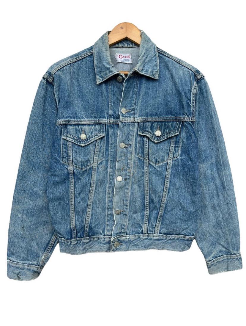 福袋安いいね半額ストア Vintage 70s Distressed Canton Vintage Jacket Denim Canton ジャケット・アウター