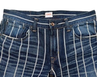 Vintage Edwin 505ZXX Japan Selvedge Denim Jeans Edwin Distressed