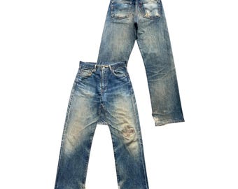 Vintage 90s Levi's 503B Big E Selvedge Denim Jeans Levis Mudwash