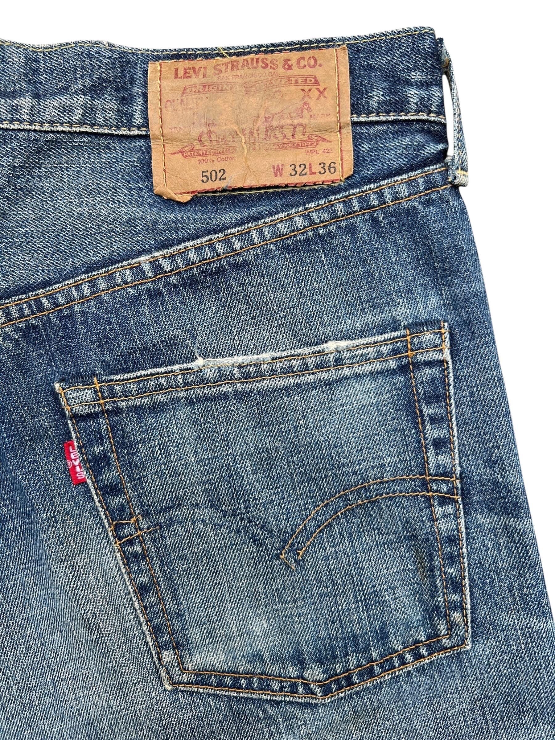 W33 Vintage 90s Levi's 502 Big E Selvedge Denim Jeans Levis 503