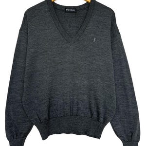 Vintage Yves Saint Lauren Embroidered Logo  Sweatshirt Ysl Pullover Ysl Sweater Ysl Grey  Sweater