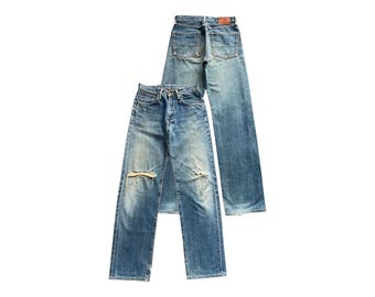 Vintage Edwin 505X Japan Selvedge Denim Jeans Edwin Distressed Selvedge Jeans Edwin Mudwash Jeans Edwin Selvedge Wide Denim Jeans 30x33 W30