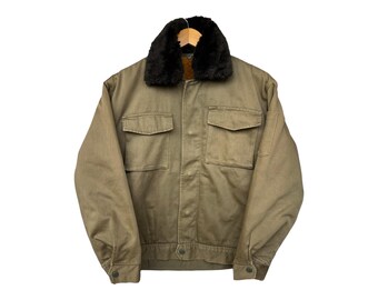 Vintage 1980's Type B-3 R Sherman Brown Leather Bomber Jacket