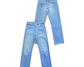 W29 Vintage 90s Levi's 501 Selvedge Stone Wash Distressed Denim Jeans Vintage Levis 501 Made In Usa Vintage 90s Levi's 501 Denim Jeans 29x27
