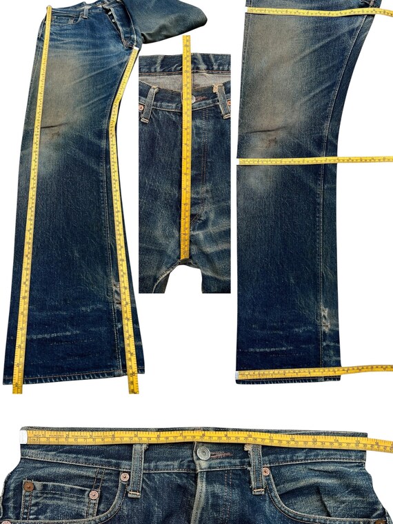 Vintage 90s Denime Orrizonti Japanese Distressed Selvedge Denim