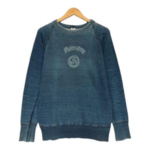 Vintage 90s 45RPM Japan Sweatshirt 45RPM Distressed Sweatshirt 45RPM Blue Sun Faded Sweatshirt 45RPM Jumper 45RPM Pullover Size S