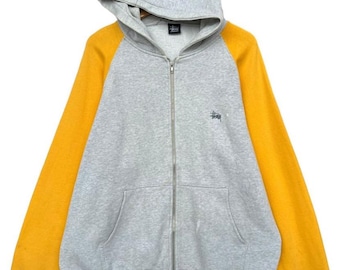 Vintage 90s Stussy Genuine Article Sweatshirt Vintage Stussy Baggy Sweatshirt Stussy Pullover Sweatshirt Stussy Distressed Yellow Sweater