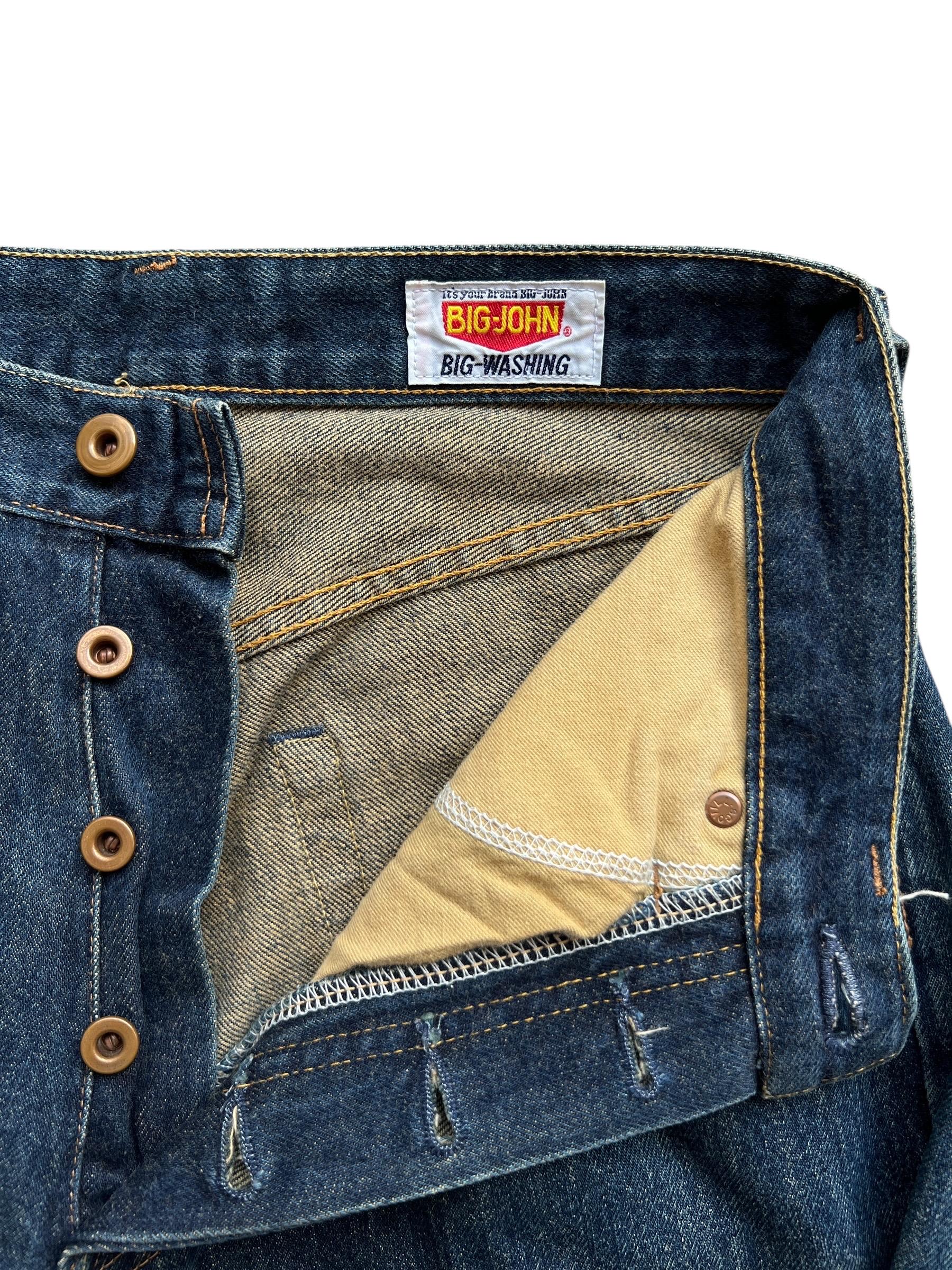 Vintage 90s Big John Selvedge Denim Jeans Leather Tag Big John 