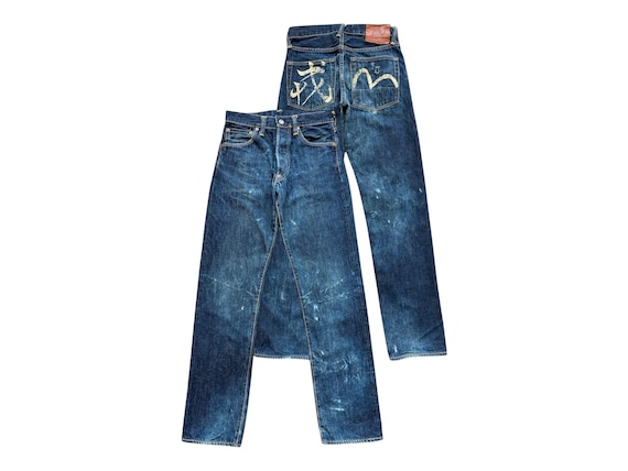 W28 Vintage 90s Evisu Japan Selvedge Denim Jeans No.2 Evisu