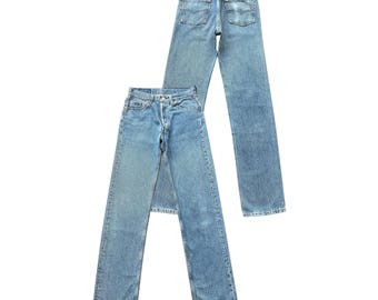 W28 Jeans vintage anni '90 Levi's 501 Selvedge Stone Wash Denim Jeans vintage Levi's 501 Made In Usa Jeans vintage anni '90 Levi's 501 Denim Jeans 28x32