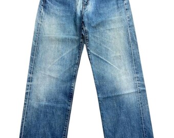 90s LEVI’S 504 selvedge wide jeans W32 Vintage 90s Levi's 504Z Big E Selvedge Denim Jeans Levis Mudwash