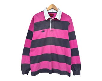 90年代ヴィンテージ Centerbury New Zealand Centerbury パープルポロラグビー Centerbury New Zealand 長袖シャツ サンフェード加工ポロラグビー サイズL