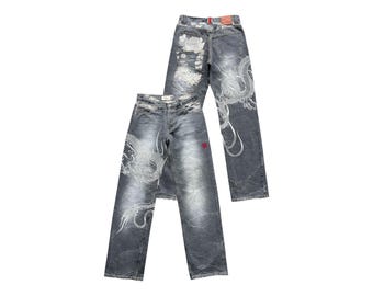 Vintage Edwin 503 Blue Trip Japan Flare Denim Jeans Edwin Bootcut