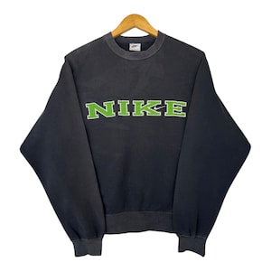 Vintage 90s Nike Sweatshirt Vintage Distressed Sweatshirt Vintage 90s Sun Faded Black Baggy Boxy Sweatshirt Size M