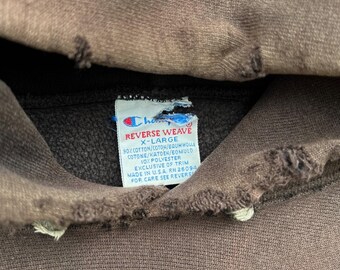 Vintage 90s Champion Reverse Weave Distressed Hoodie Vintage Vintage 90s Champion Reverse Weave Distressed Hoodie Vintage
