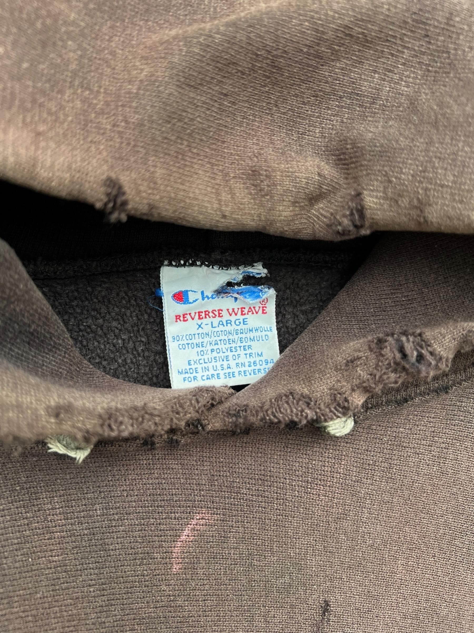 Vintage 90s Champion Reverse Weave Distressed Hoodie Vintage Vintage 90s Champion Reverse Weave Distressed Hoodie Vintage