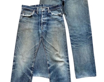 Vintage 90s Denime Orrizonti Japan Selvedge Baggy Denim Jeans Denime Distressed Selvedge Jeans Denime Mudwash Jeans Wide Denim Jeans 33x29.5