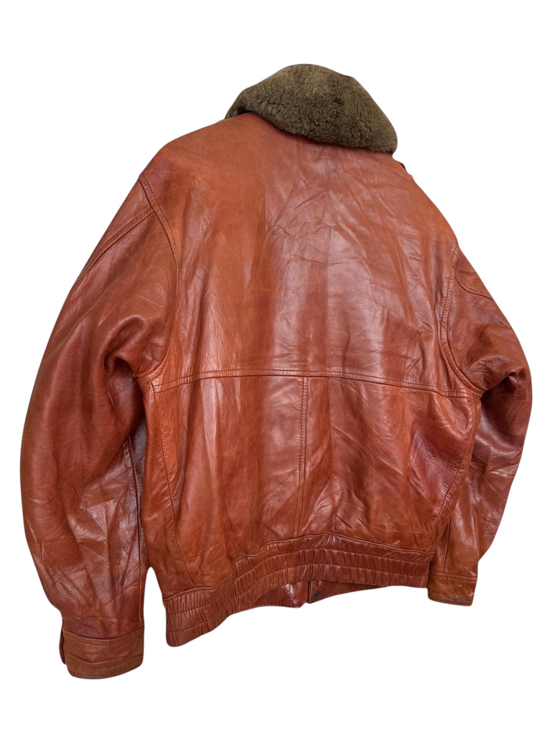 Vintage 90s Robo Brown Leather Jacket Distressed Leather Jacket