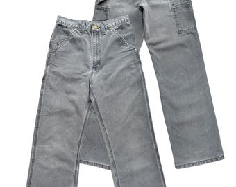 Vintage 90s Carhartt Carpanter Baggy Boxy Pants Vintage 90s Carhartt Dungaree Pants Vintage 90s Carhartt Sunfaded Wide Pants Size 28x29