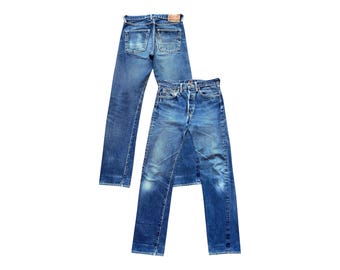 Vintage 90s Real Joe McCoy & Co Japan Selvedge Denim Jeans 30x32 Joe McCoy Selvedge Distressed Denim Jeans Selvedge Mudwash Denim Jeans