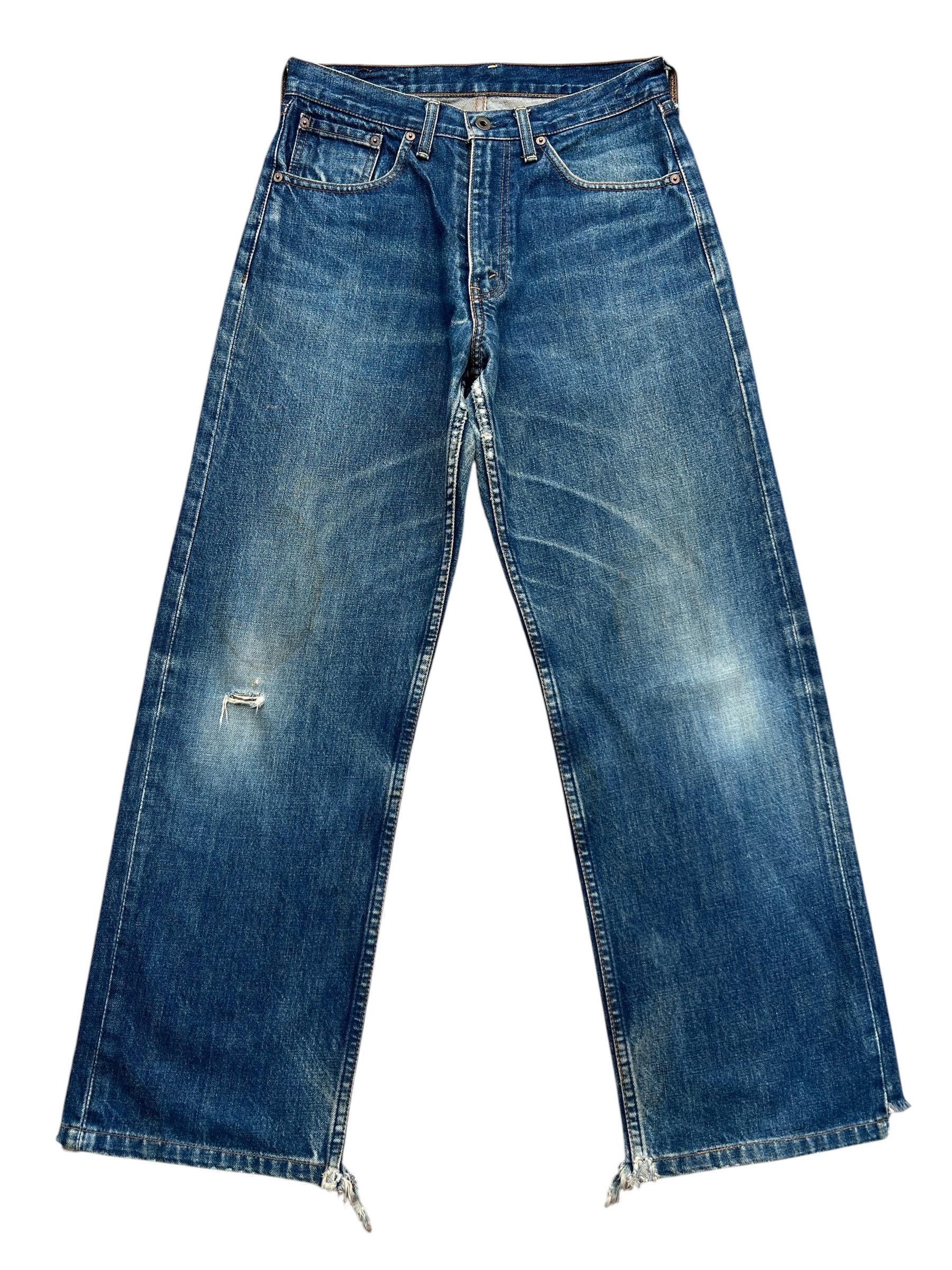 さ*な様 90s LEVI’S 504 baggy jeans denim pa W32 Vintage 90s Levi's 504 Wide Baggy Denim Jeans Levis Mudwash